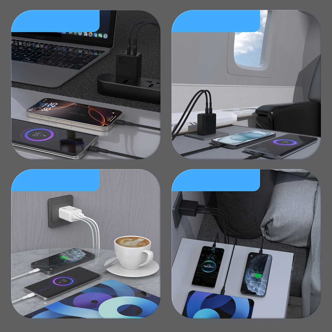 Punjač mreže Dudao A29, 65W, 1 x USB-A - 2 x USB-C, Crni