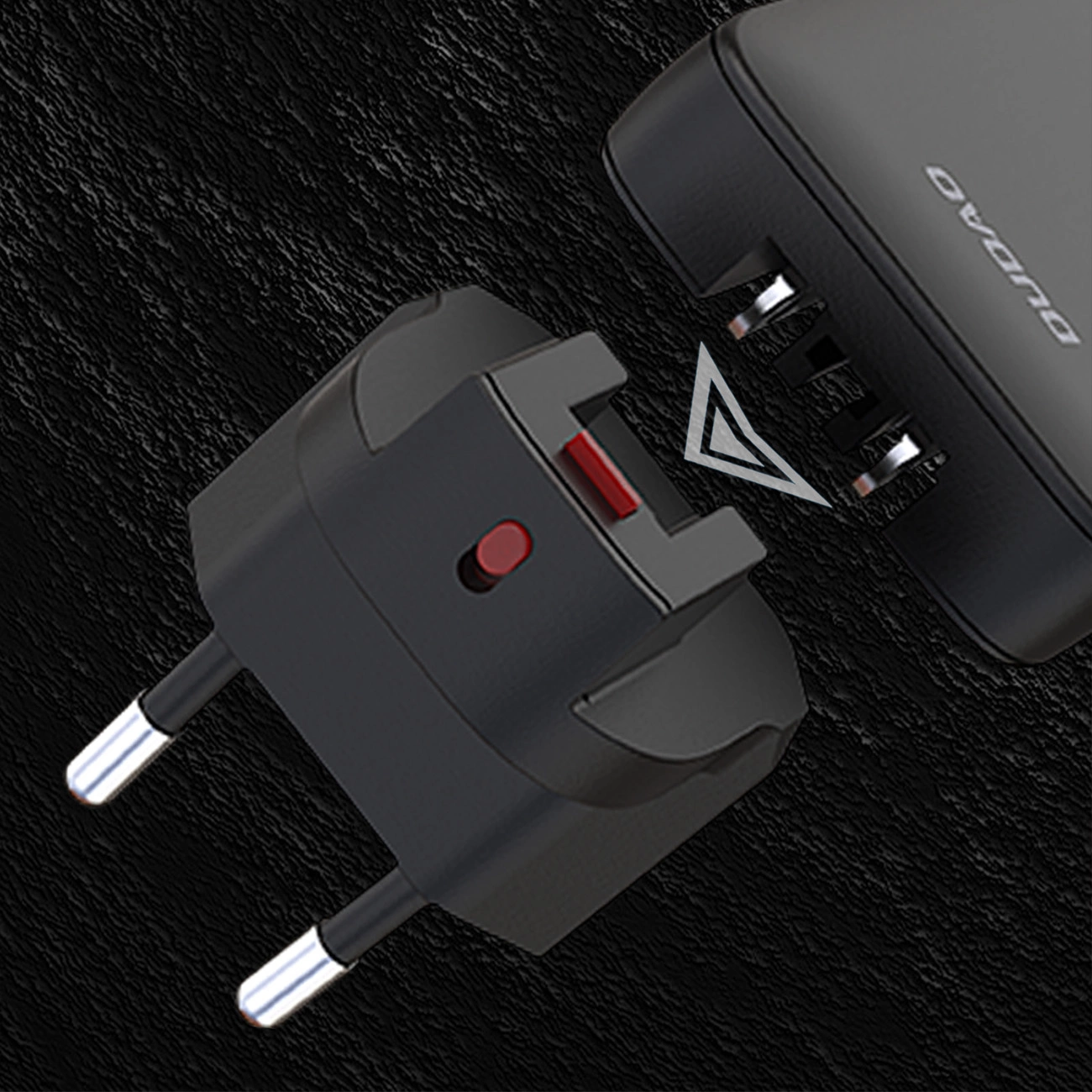 Punjač za mrežu Dudao A65Q Travel, 65W, 3.25A, 1 x USB-A - 1 x USB-C, Crni
