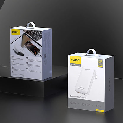 Punjač za mrežu Dudao A65Q Travel, 65W, 3.25A, 1 x USB-A - 1 x USB-C, Bijeli