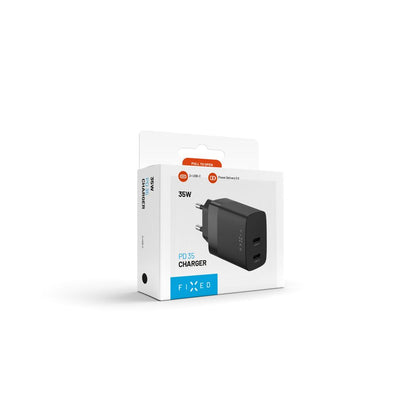 Punjač mreže Fixed, 35W, 3A, 2 x USB-C, Crni