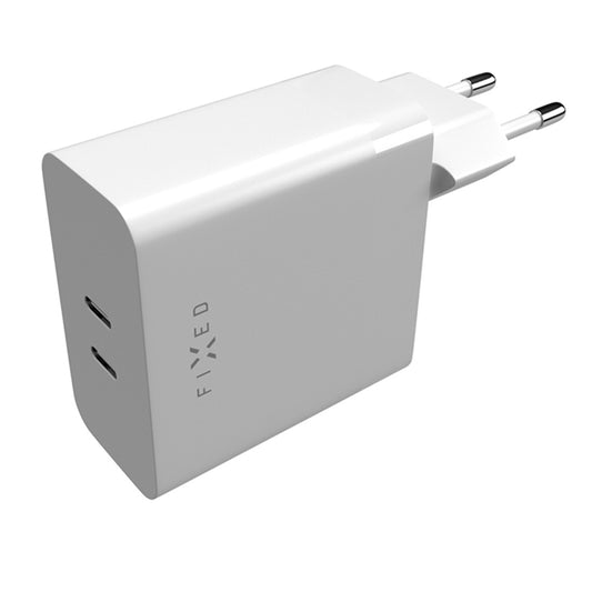 Punjač mreže Fixed, 65W, 3.25A, 2 x USB-C, Bijeli