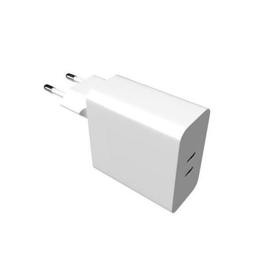 Punjač mreže Fixed, 65W, 3.25A, 2 x USB-C, Bijeli