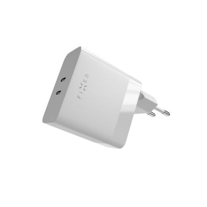 Punjač mreže Fixed, 65W, 3.25A, 2 x USB-C, Bijeli