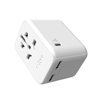 Punjač mreže Fixed Travel, 30W, 3A, 2 x USB-A - 1 x USB-C, Bijeli