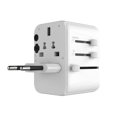 Punjač mreže Fixed Travel, 30W, 3A, 2 x USB-A - 1 x USB-C, Bijeli