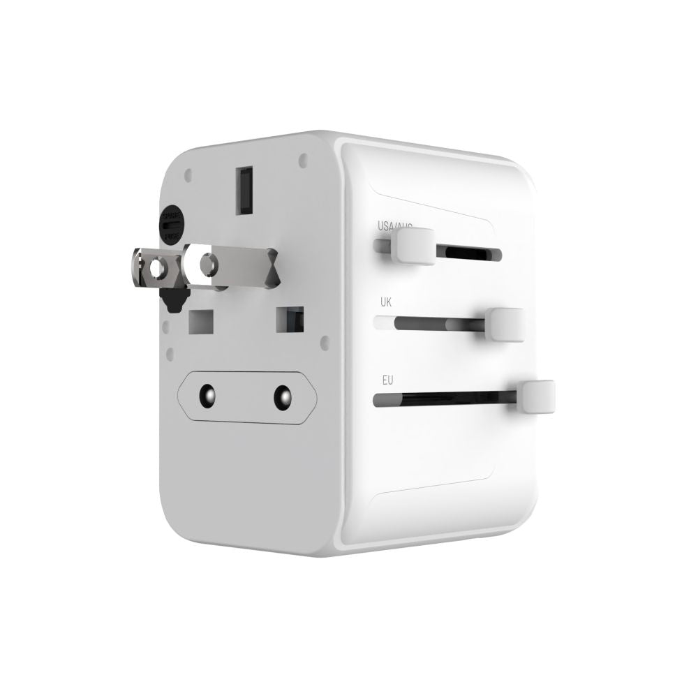 Punjač mreže Fixed Travel, 30W, 3A, 2 x USB-A - 1 x USB-C, Bijeli