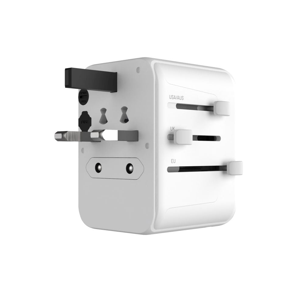 Punjač mreže Fixed Travel, 30W, 3A, 2 x USB-A - 1 x USB-C, Bijeli