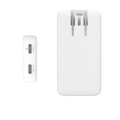 Punjač mreže Fixed Travel, 45W, 3A, 2 x USB-C, Bijeli