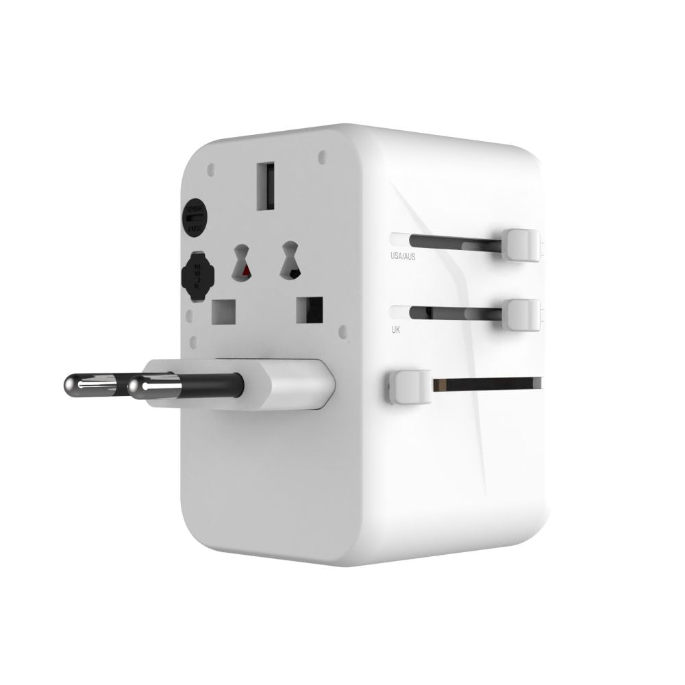 Punjač mreže Fixed Travel, 65W, 3.25A, 2 x USB-A - 3 x USB-C, Bijeli