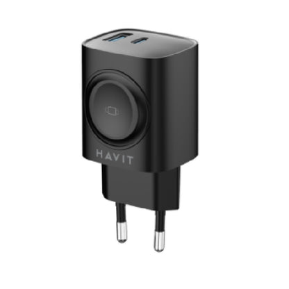 Punjač mreže HAVIT UC132 2u1, 22W, 3A, 1 x USB-A - 1 x USB-C, Crni