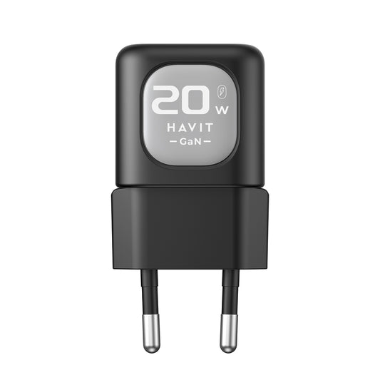 Mrežni punjač HAVIT UC220, 20W, 3A, 1 x USB-A - 1 x USB-C, Crno Sivi