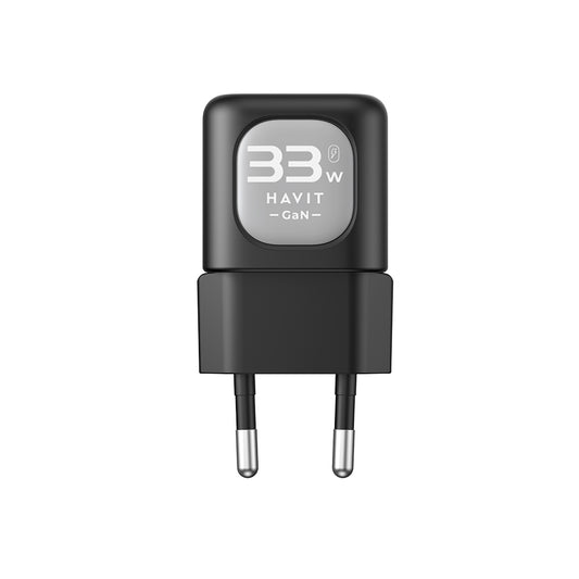 Punjač mreže HAVIT UC230, 33W, 3A, 1 x USB-A - 1 x USB-C, Crno Sivi