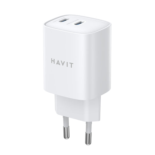 Punjač Mreža HAVIT UC45W, 45W, 3A, 2 x USB-C, Bijeli