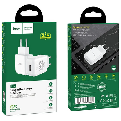 Punjač za mrežu HOCO N2, 10W, 2A, 1 x USB-A, Bijela
