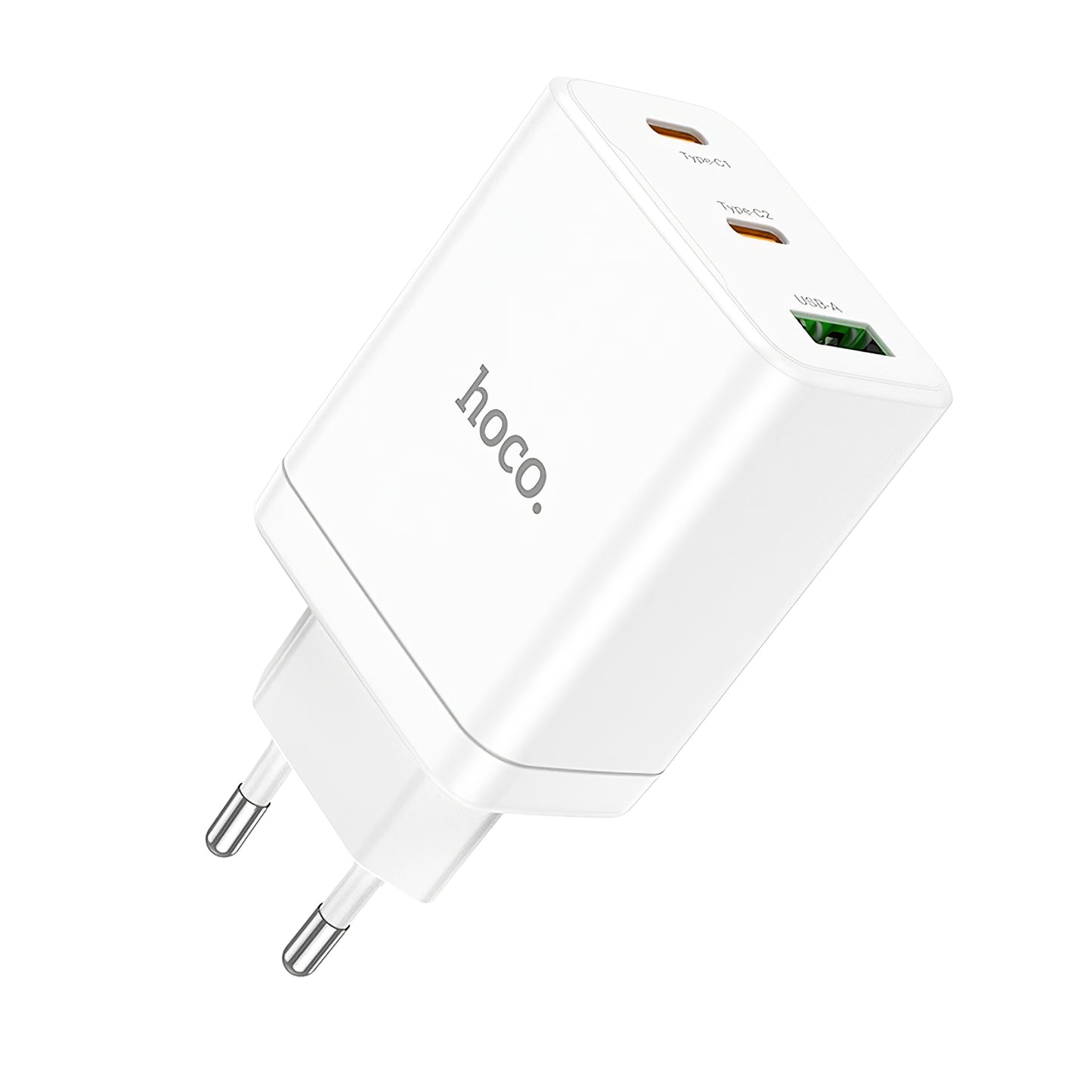 Punjač za mrežu HOCO N33, 35W, 3A, 1 x USB-A - 2 x USB-C, Bijeli