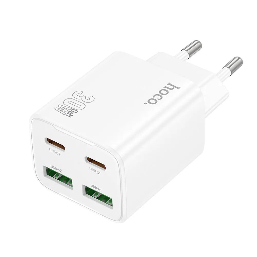 Punjač za mrežu HOCO N56, 30W, 3A, 2 x USB-A - 2 x USB-C, Bijeli