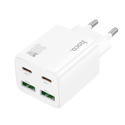 Punjač za mrežu HOCO N56, 30W, 3A, 2 x USB-A - 2 x USB-C, Bijeli