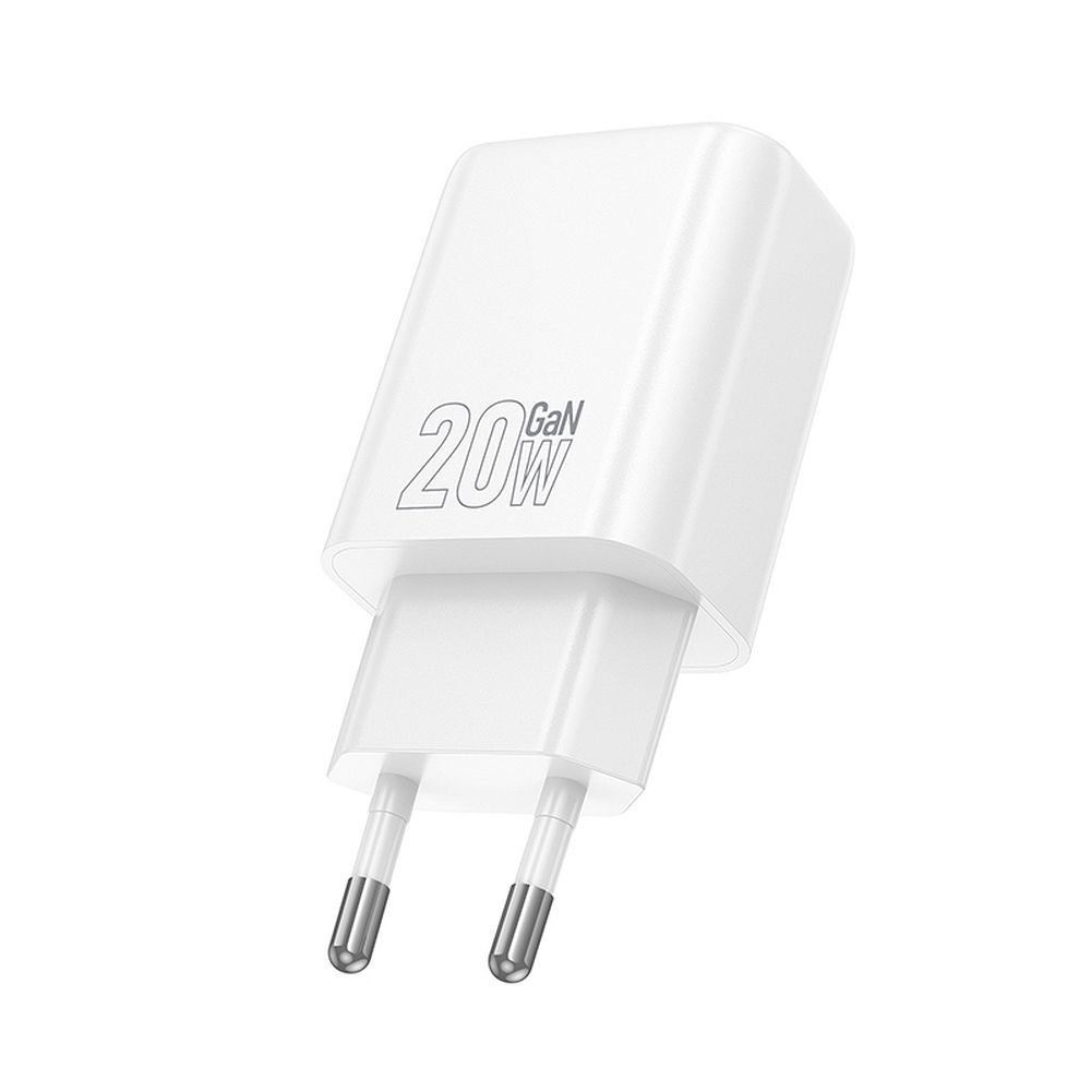Mrežni punjač HOCO N61, 20W, 3A, 1 x USB-A - 1 x USB-C, Bijeli