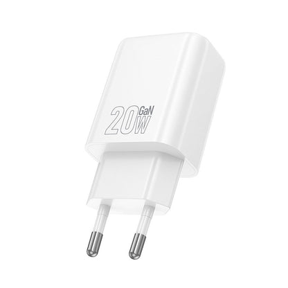 Mrežni punjač HOCO N61, 20W, 3A, 1 x USB-A - 1 x USB-C, Bijeli