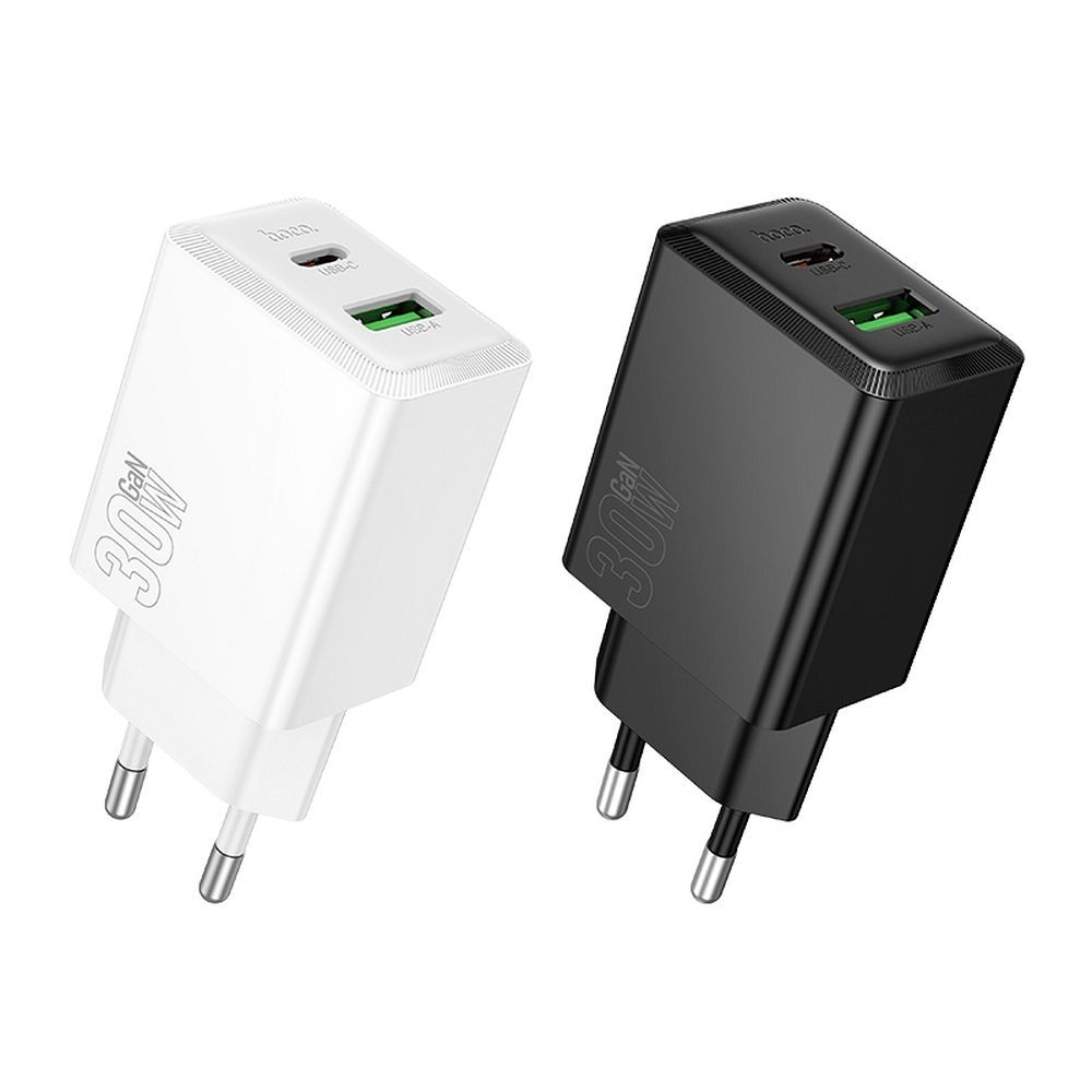 Punjač za mrežu HOCO N71, 30W, 3A, 1 x USB-A - 1 x USB-C, Bijeli
