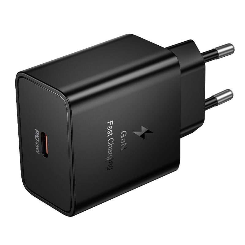 Punjač za mrežu HOCO N77, 45W, 3A, 1 x USB-C, Crni