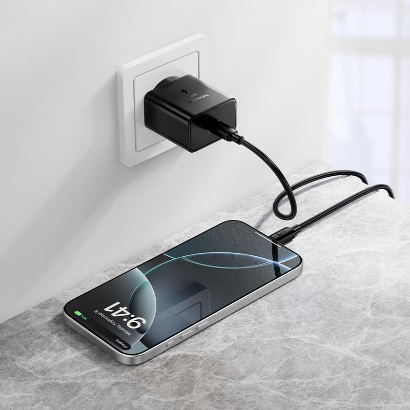 Punjač za mrežu HOCO N77, 45W, 3A, 1 x USB-C, Crni