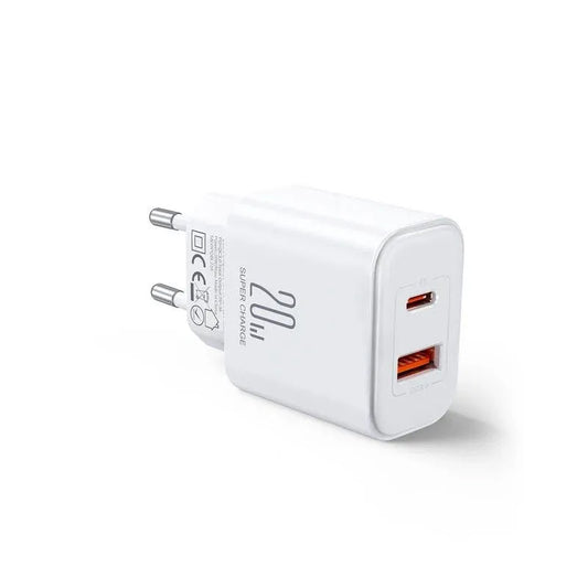 Punjač mreže Joyroom JR-TCF05, 20W, 3A, 1 x USB-A - 1 x USB-C, Bijeli