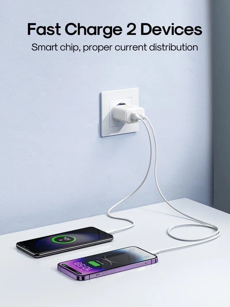 Punjač mreže Joyroom JR-TCF05, 20W, 3A, 1 x USB-A - 1 x USB-C, Bijeli