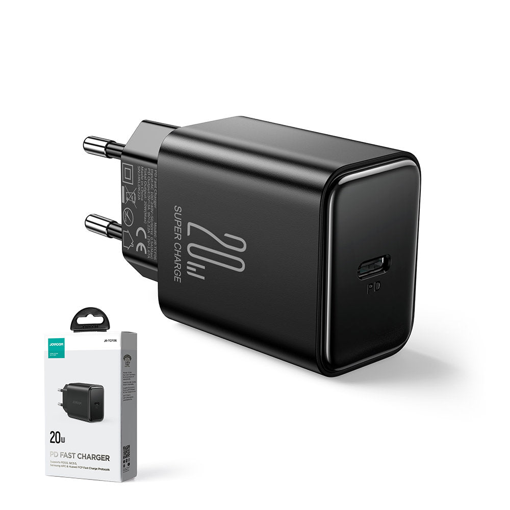 Punjač za mrežu Joyroom JR-TCF06, 20W, 3A, 1 x USB-C, Crni