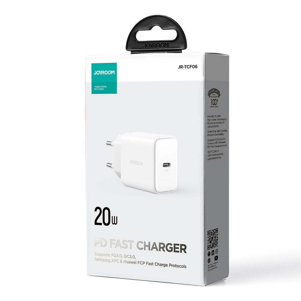 Punjač za mrežu Joyroom JR-TCF06, 20W, 3A, 1 x USB-C, Bijeli