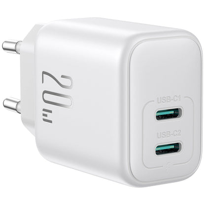 Punjač mreže Joyroom JR-TCF12, 20W, 3A, 2 x USB-C, Bijeli
