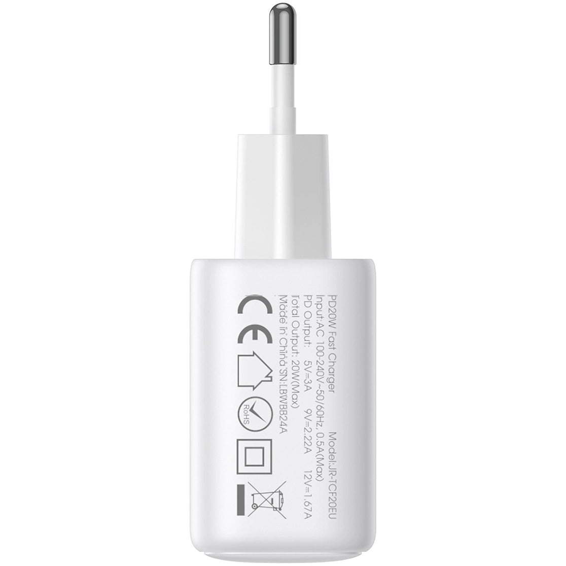 Punjač mreže Joyroom JR-TCF12, 20W, 3A, 2 x USB-C, Bijeli