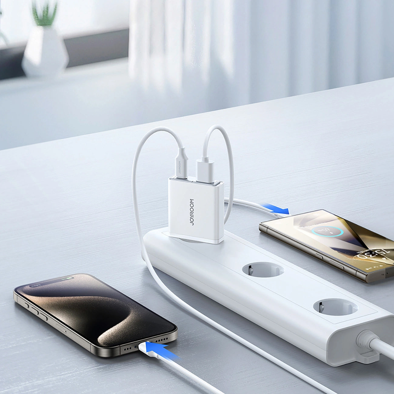 Punjač za mrežu Joyroom JR-TCF14, 20W, 3A, 1 x USB-A - 1 x USB-C, Bijeli