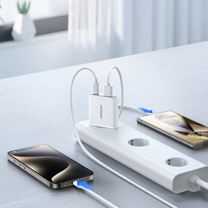 Punjač za mrežu Joyroom JR-TCF14, 20W, 3A, 1 x USB-A - 1 x USB-C, Bijeli