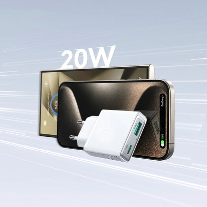 Punjač za mrežu Joyroom JR-TCF14, 20W, 3A, 1 x USB-A - 1 x USB-C, Bijeli