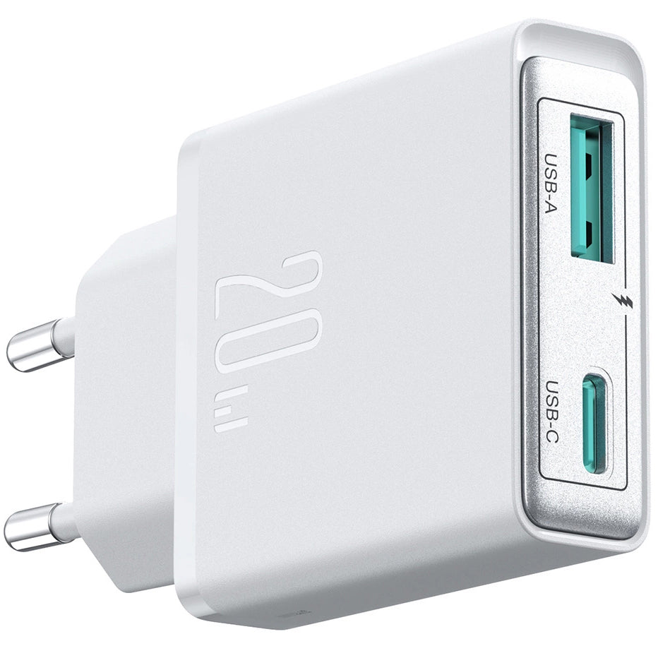 Punjač za mrežu Joyroom JR-TCF14, 20W, 3A, 1 x USB-A - 1 x USB-C, Bijeli