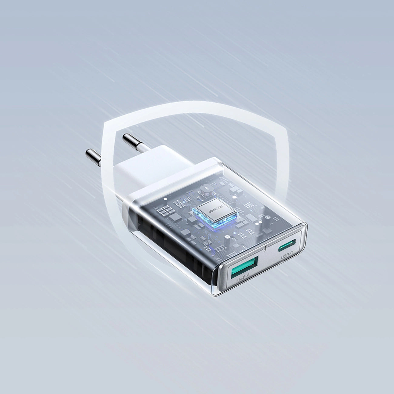 Punjač za mrežu Joyroom JR-TCF14, 20W, 3A, 1 x USB-A - 1 x USB-C, Bijeli