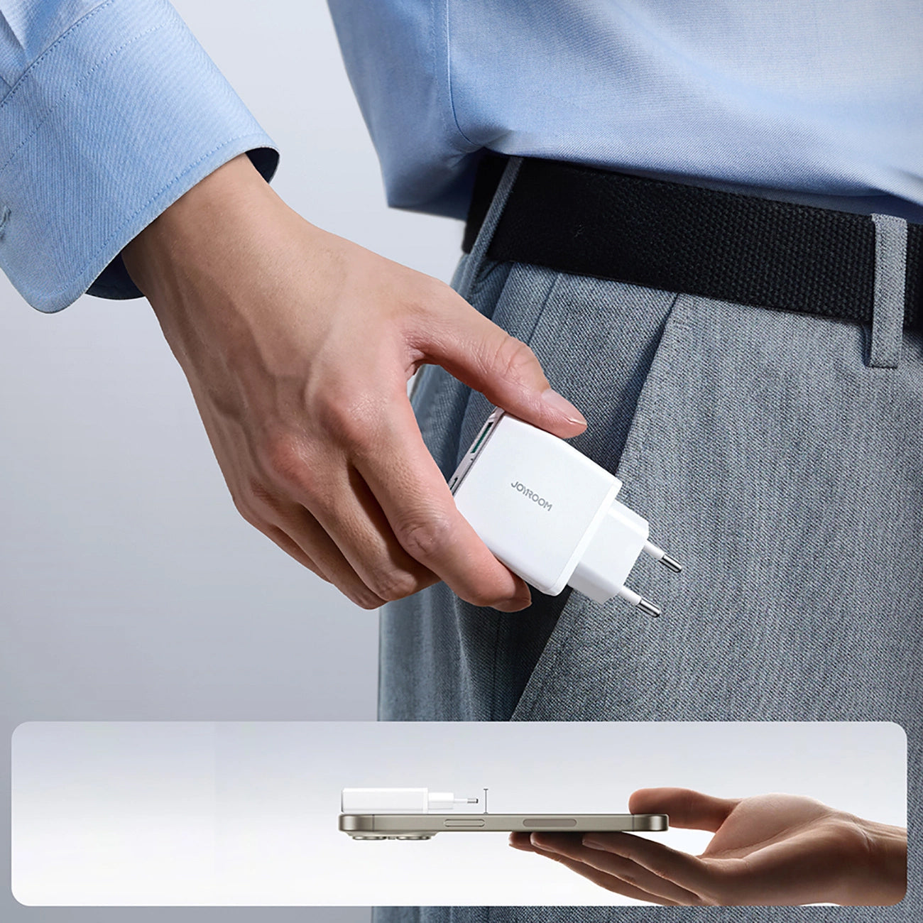 Punjač za mrežu Joyroom JR-TCF14, 20W, 3A, 1 x USB-A - 1 x USB-C, Bijeli
