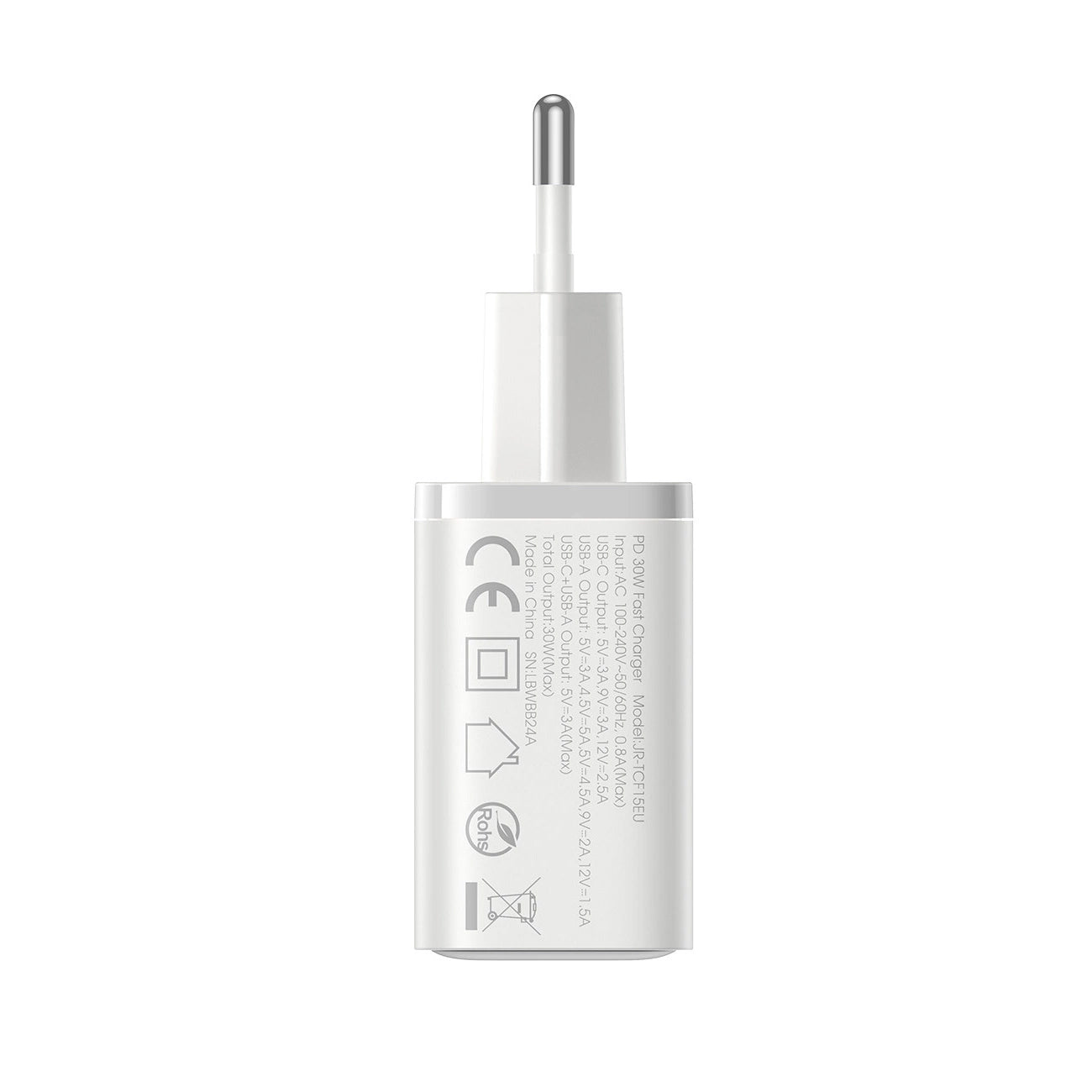 Punjač mreže Joyroom JR-TCF15, 30W, 5A, 1 x USB-A - 1 x USB-C, Bijeli