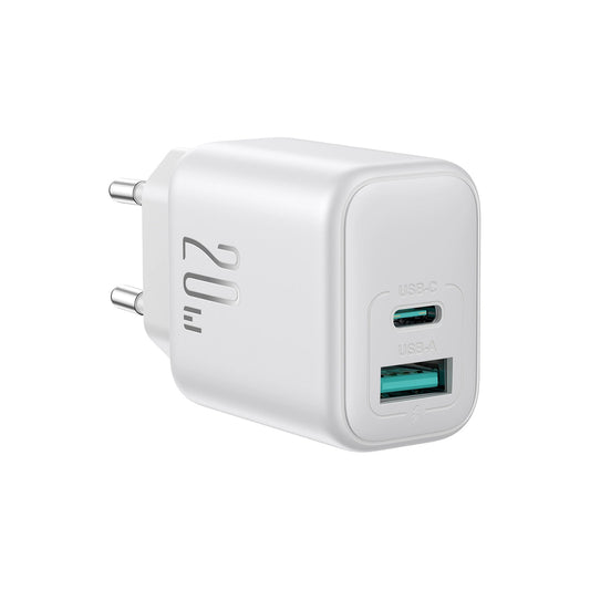 Mrežni punjač Joyroom JR-TCF21, 20W, 3A, 1 x USB-A - 1 x USB-C, Bijeli