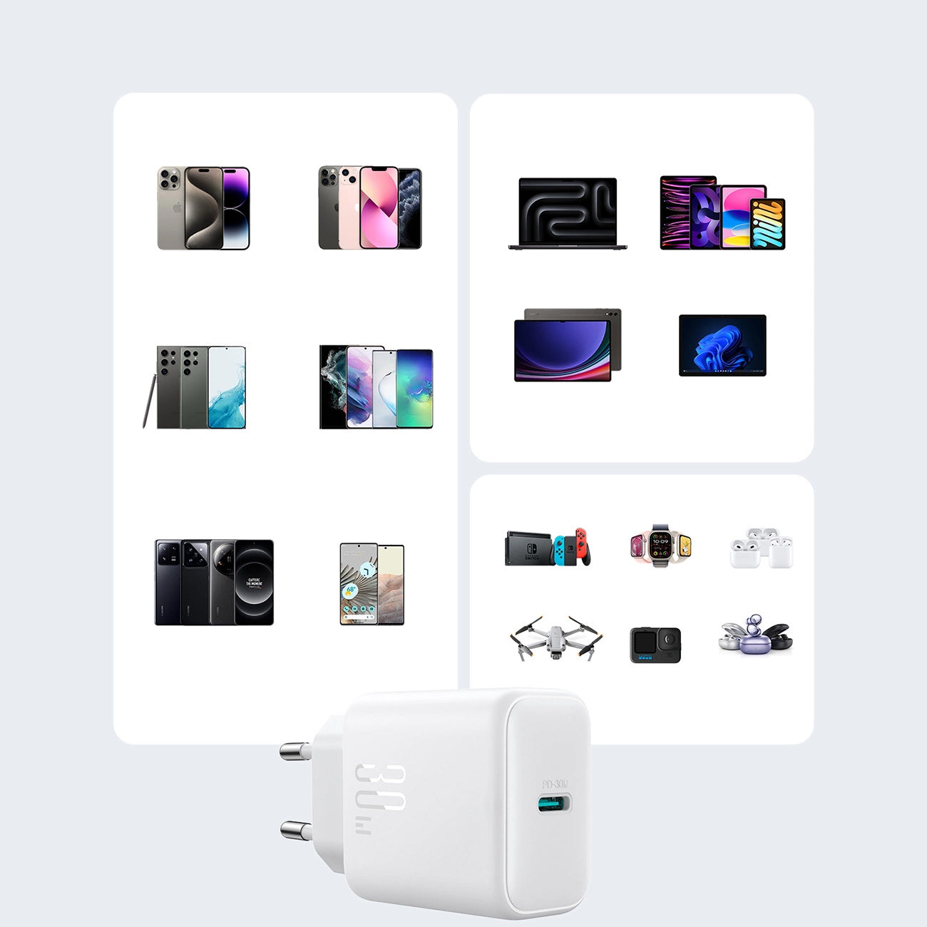 Mrežni punjač Joyroom JR-TCF24, 30W, 3A, 1 x USB-C, Bijeli
