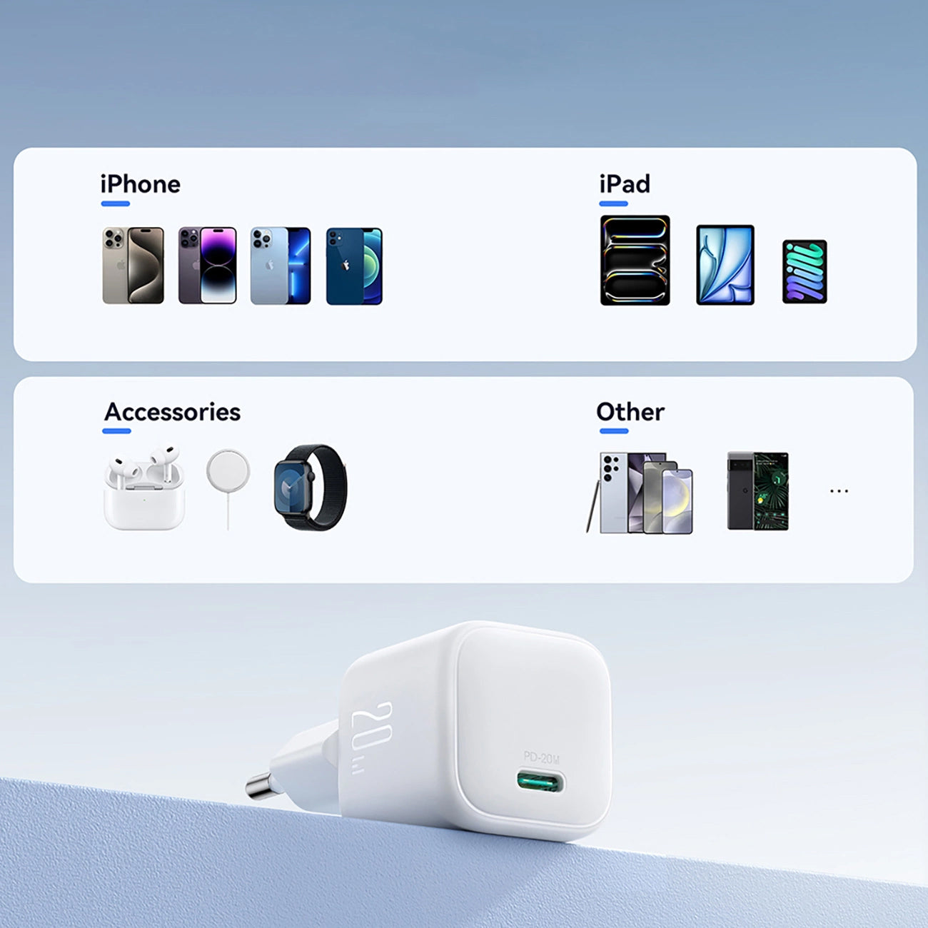 Mrežni punjač Joyroom JR-TCG08, 20W, 3A, 1 x USB-C, Bijeli