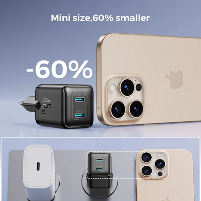 Punjač mreže Joyroom JR-TCG17, 45W, 3A, 2 x USB-C, Crni