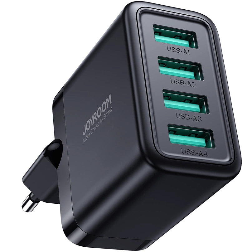 Punjač za mrežu Joyroom JR-TCN03, 24W, 2.4A, 4 x USB-A, Crni