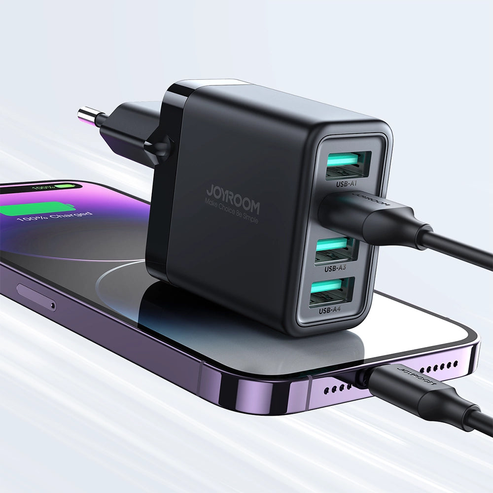 Punjač za mrežu Joyroom JR-TCN03, 24W, 2.4A, 4 x USB-A, Crni