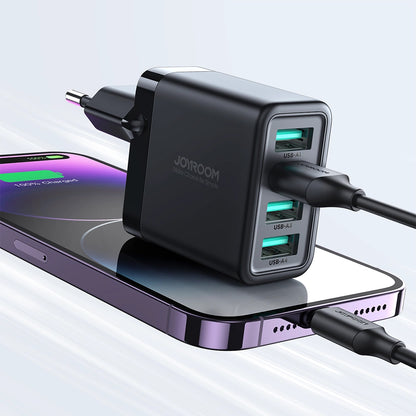 Punjač za mrežu Joyroom JR-TCN03, 24W, 2.4A, 4 x USB-A, Crni