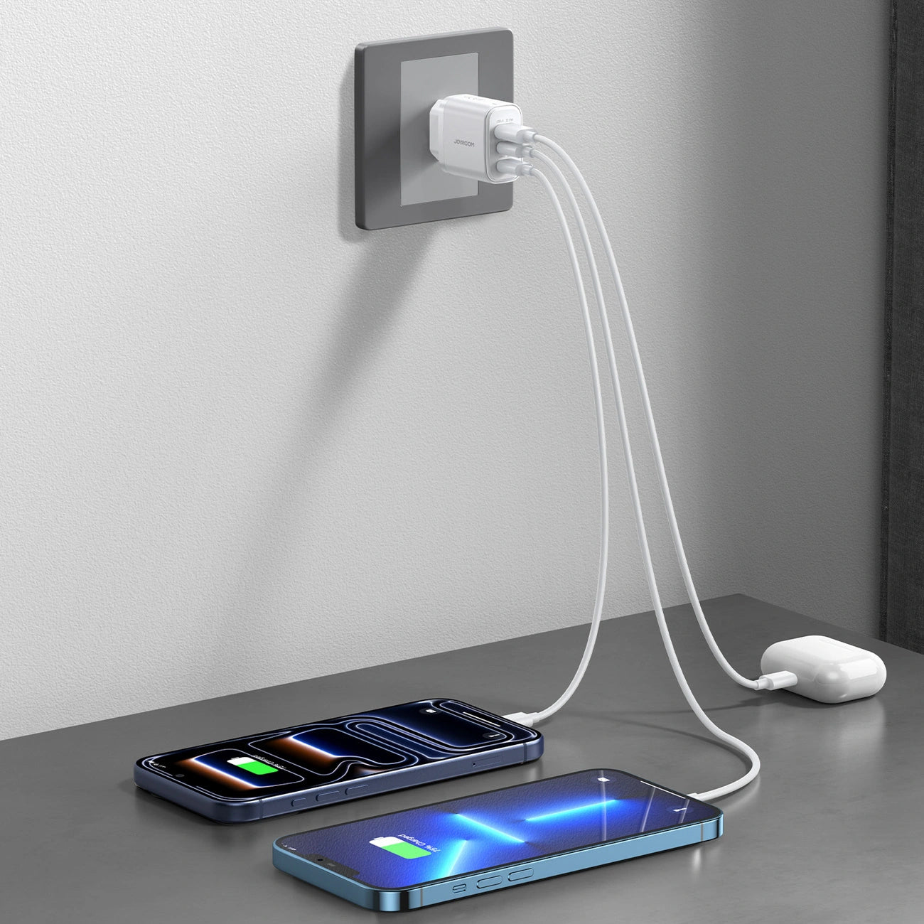 Punjač za mrežu Joyroom JR-TG6, 30W, 3A, 1 x Lightning - 1 x USB-A - 1 x USB-C, Bijela