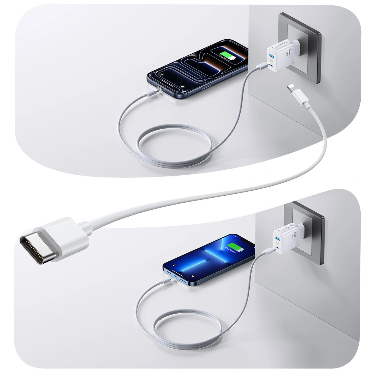 Punjač za mrežu Joyroom JR-TG6, 30W, 3A, 1 x Lightning - 1 x USB-A - 1 x USB-C, Bijela