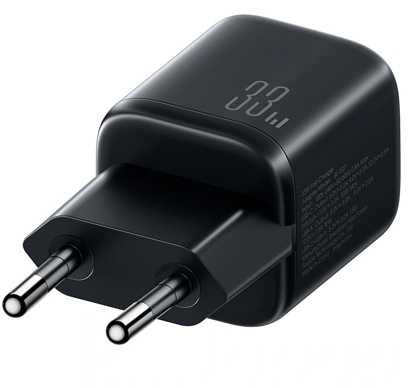 Mrežni punjač Joyroom JR-TG7, 33W, 3A, 1 x USB-A - 1 x USB-C, Crni