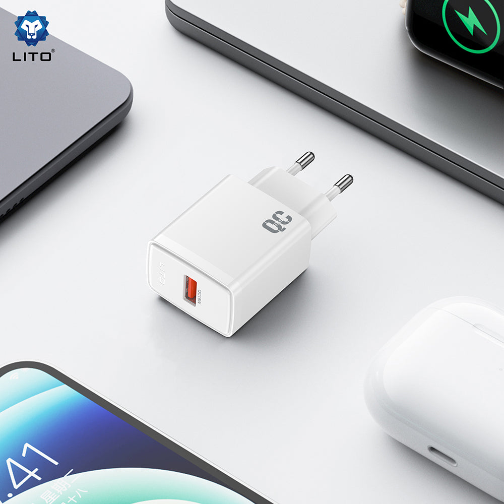 Punjač za mrežu Lito LC08, 18W, 3A, 1 x USB-A, Bijeli